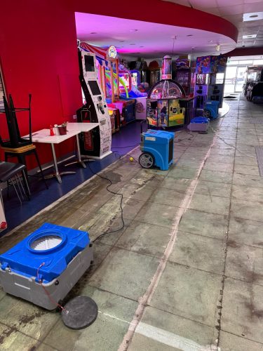 Structural drying in arcade venue Structural drying in arcade venue